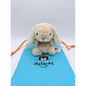 Jellycat Yummy Bunny Beige 6" Plush Stuffed Animal NWT Authentic With Dust Bag